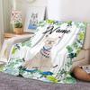 Personalized Name Blanket Cartoon Animal Exclusive Print Name Flannel Blanket Fun Gift Blanket