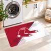 Flannel Kitchen Mat Boston Red Sox Soft Area Rug Non Slip Floor Carpet Home Decoration
