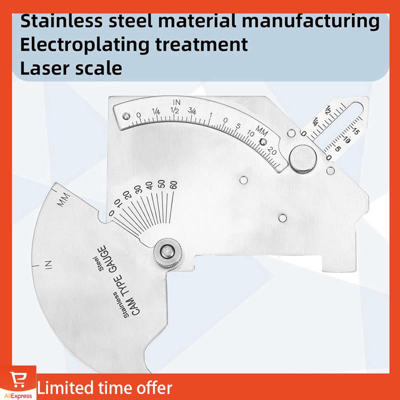 

Fresh 7 Piece Fillet Weld Gauge Gage Set Single Weld Gauge Stainless Steel Bridge Cam Gauge Kit серебряный