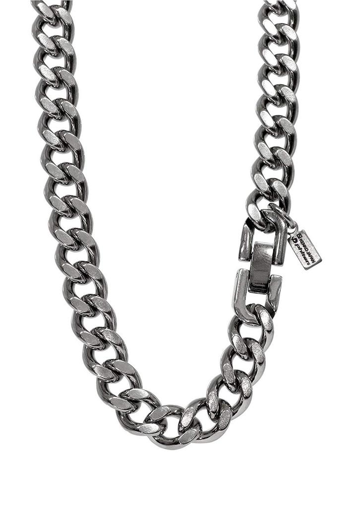 Phiten Limited Edition Cut Kihei Titanium Necklace, 40-60cm (50cm) Long, 8.8mm Wide Chain, Men's, Made in Japan, Pure Titanium, Sports