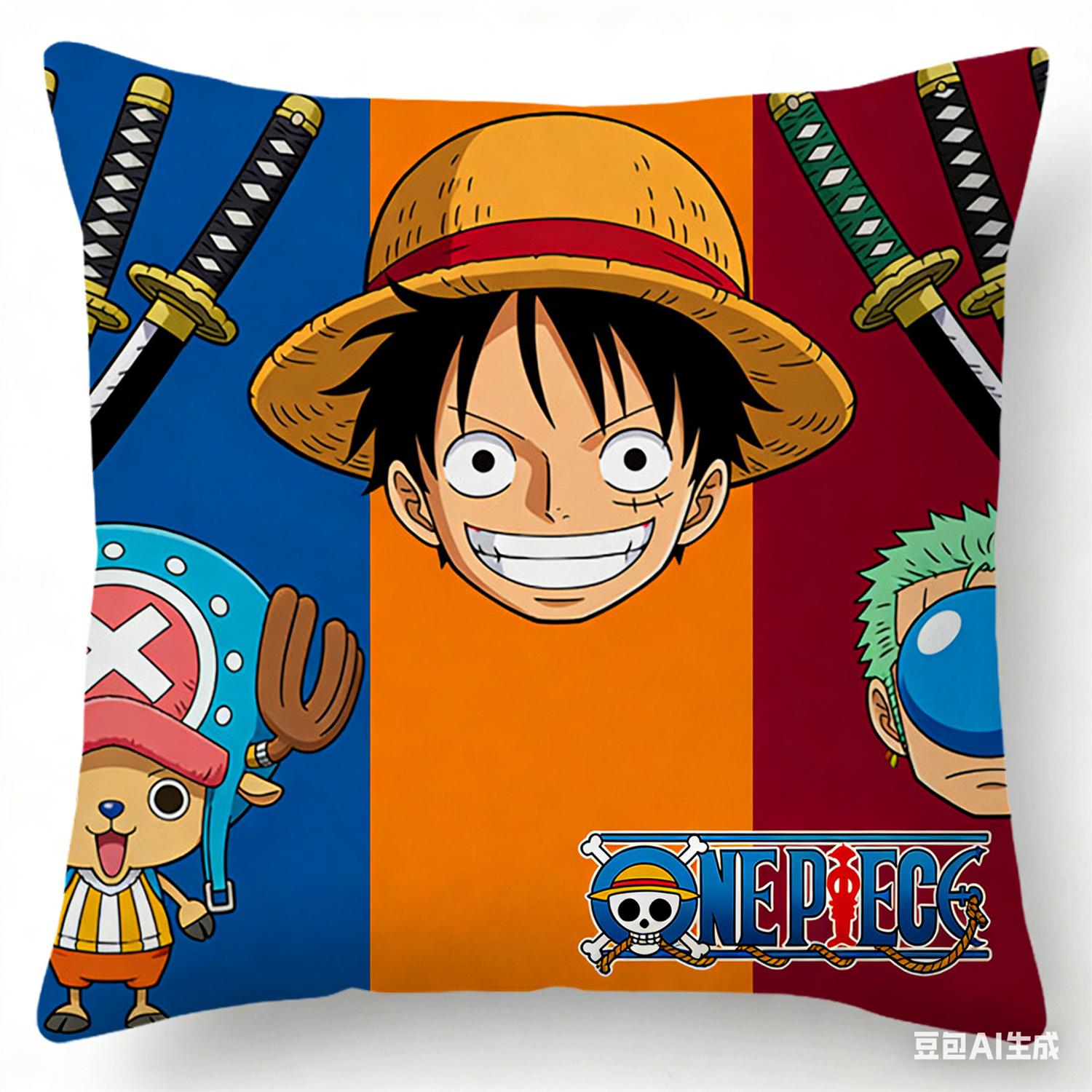 

Наволочка с принтом персонажа из аниме One Piece, любимого фанатами. Декоративная наволочка для спальни, гостиной и энтузиастов аниме 45x45cm