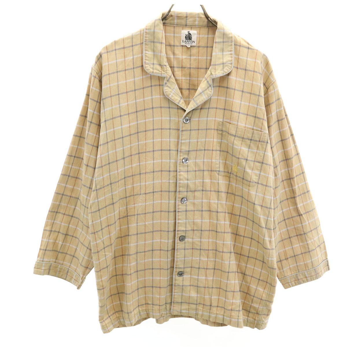 

LANVIN 90s Old Check Pattern Room wear L beige pajamas Men s Used