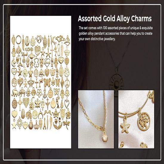 Metal 100 szt. Charms ze stopu złota do wyrobu biżuterii wisiorki luzem antyczne mieszane Diy naszyjnik bransoletki Charms wisiorki