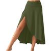 Women's Solid Color High Waist Temperament Elegant Slit Long Skirt Fashionable Slim Popular Skirt