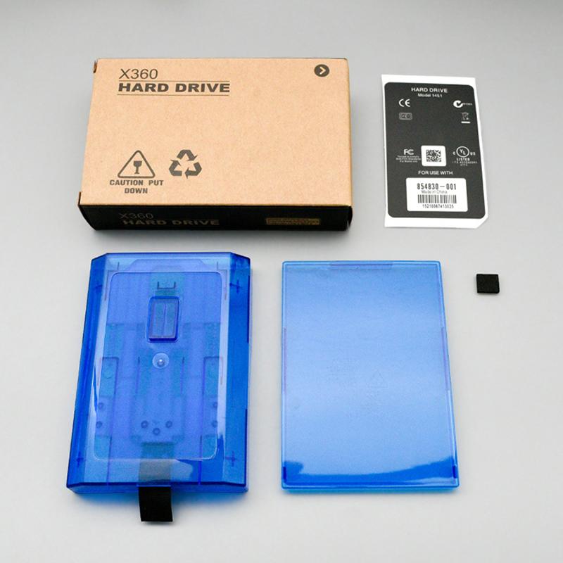 Pro Xbox 360 Slim Interní HDD Černý Kryt Pevného Disku HDD Modrý Průhledný Kryt