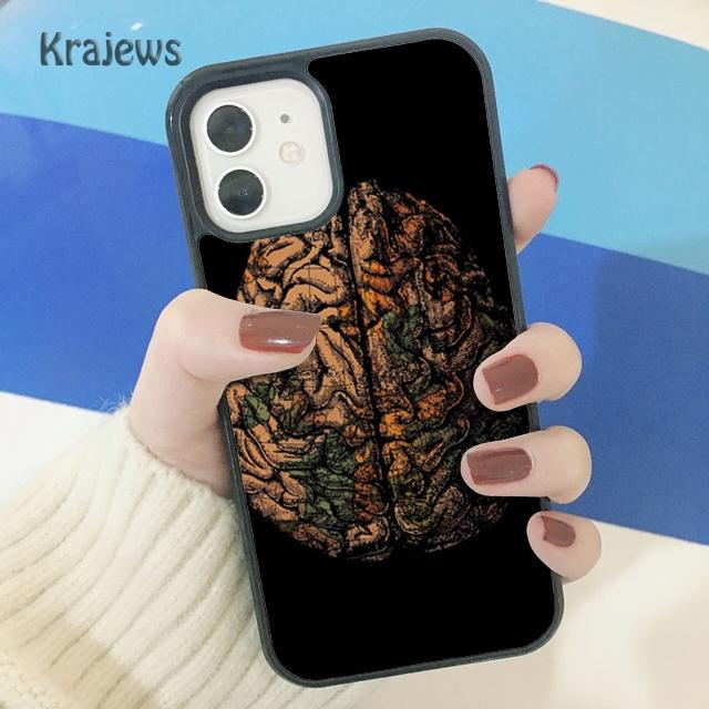 Krajews Anatomy Brain Soft Phone Case Cover For iPhone 18 17 Air 16 15 14 plus 11 12 13 pro max coque Shell Fundas