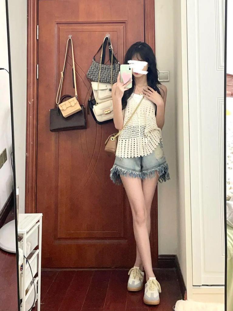 Women's Hollowed-Out Knit Vest - Summer 2025 Trendy French Design