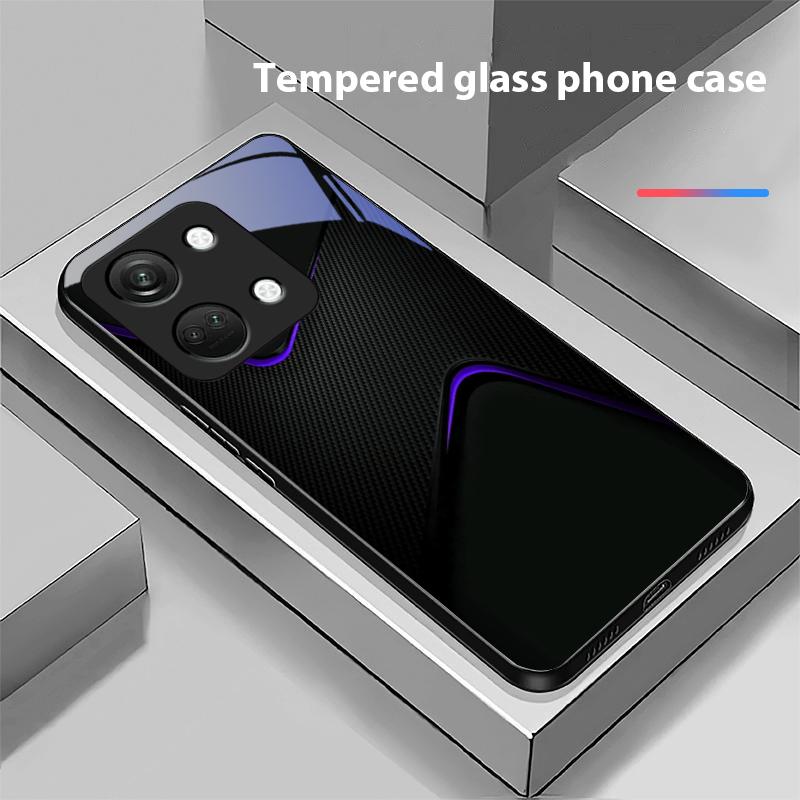Simples e Grande Para OnePlus Nord 3 5 6T 7 Pro 8 12 10T Reno8 Lite 5G 10R Nord N30 Capa de Telefone Rígida de Vidro Temperado Preta