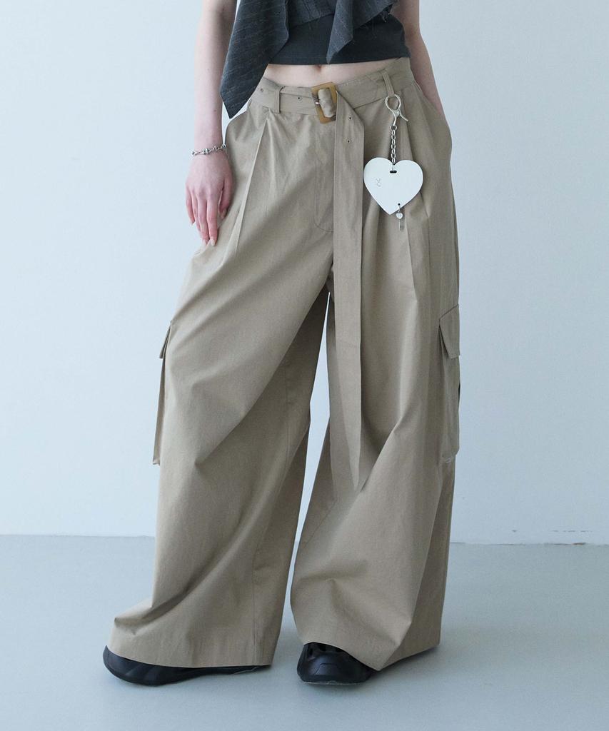 Mualeumoa Belt Cotton Cargo Pants-Beige