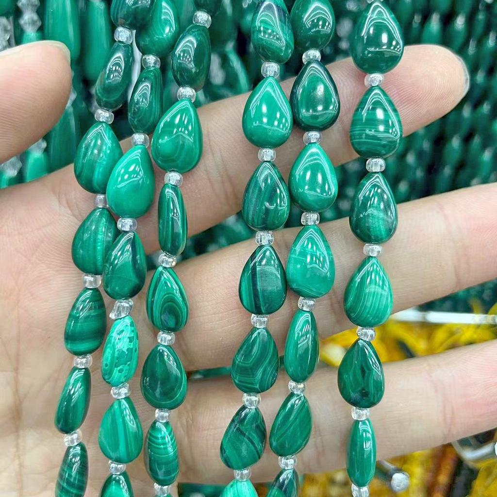 Pure Natural Malachite Tube & Oval Abacus Loose Beads for DIY Bracelet Jewelry