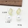 Opal Crystal Square Rhombus Round Imitation Pearl Drop Earring for Women New Simple Geometry Zircon Girlfriend Gift
