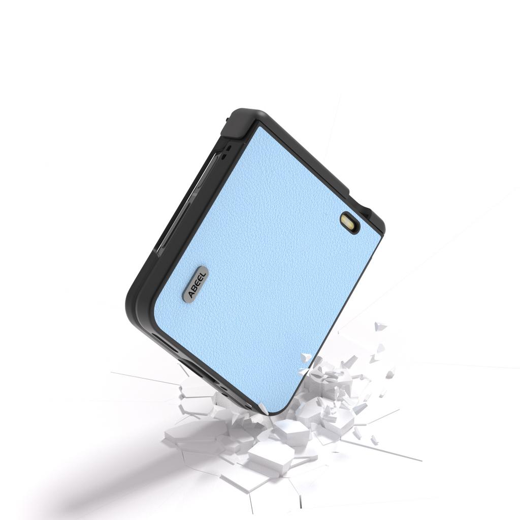 Für Honor Magic V Flip 5G Hülle Scharnierschutz Echtes Rindsleder+PC Handyhülle