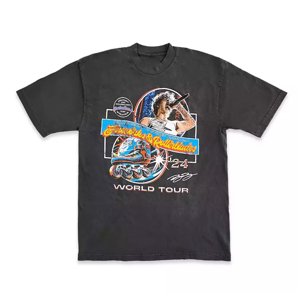 

Benson Boone Fireworks Rollerblades Tour Tee T Shirt Men Women Summer Casual Crew Neck Cotton Tee 4XL