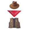 Klassische Cow-Boy-Kostüme Enthält Cow-Boy-Hut Westen Schal Bequeme Kleidung für Männer Frauen Halloween-Party Cos-Play