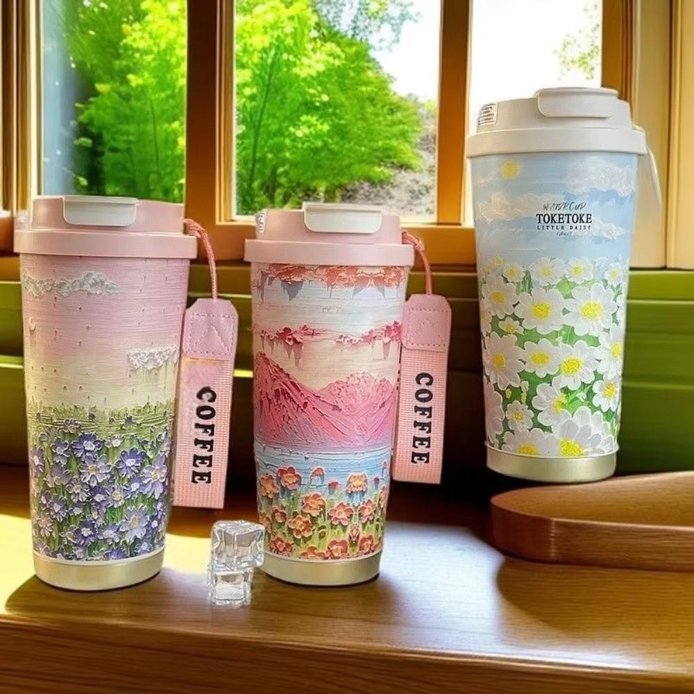 Kaffeetasse mit großem Fassungsvermögen, doppelwandige Thermotasse, tragbare Thermosflasche, Reise