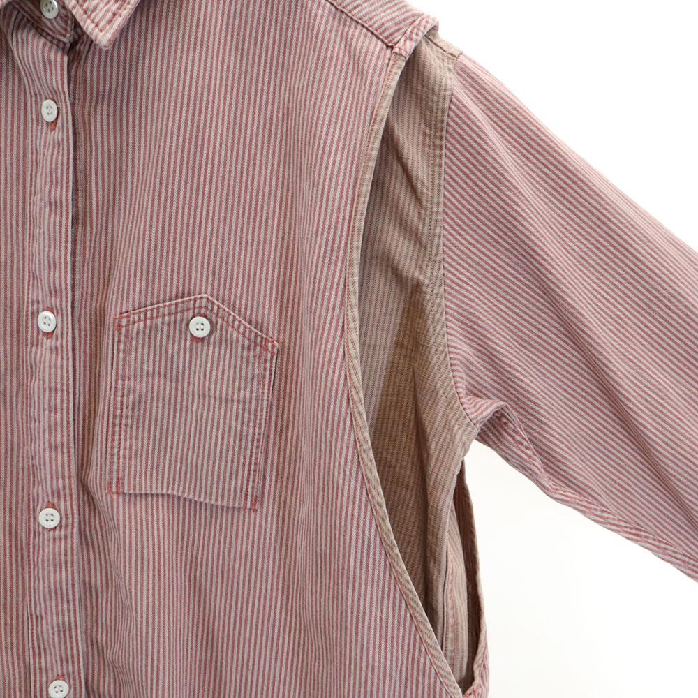 MIHARA YASUHIRO made in Japan Hickory stripe Long sleeve Layered shirt S Men's Used