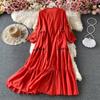 Vintage Women Dress Floral Embroidery Beach Dress Ladies Short Sleeve V-neck Cotton And Linen Boho Dresses Summer