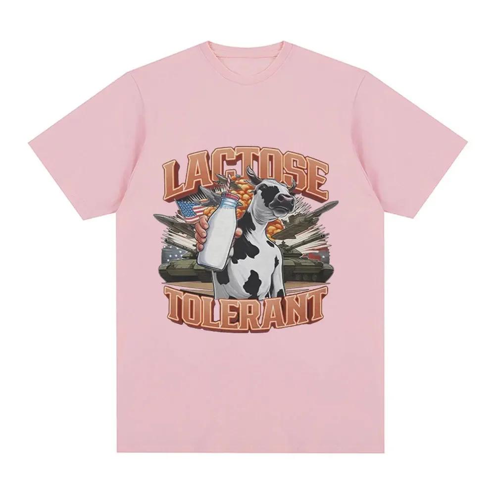 Interesting Lactose Tolerance Film T-shirt for Women's Fashionable Retro Short Sleeved T-shirt Women Clothing