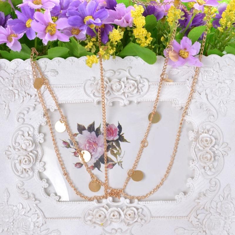 Sequins Elegant Head Chain Hiphop Punk Alloys Head Chain Bridal Head Chain for Halloween Parties and Bridal Costumes