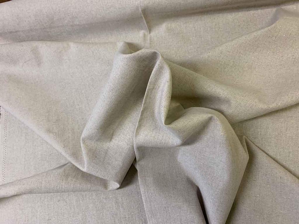 Nunojin Club Plain 108cm Soft B with Neps Cotton-Linen Canvas, Wide, 55% Linen, 45% Cotton, Off-White (10m)