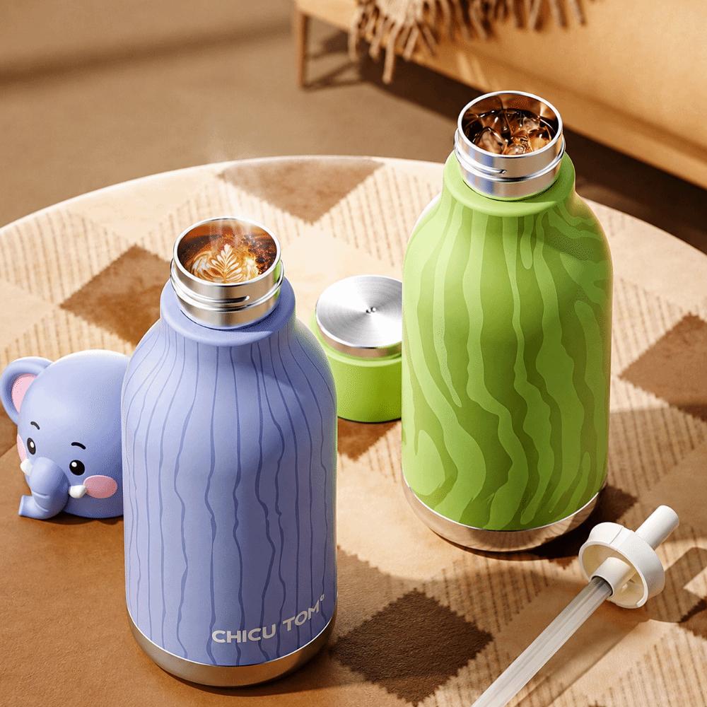 Cartoon Animal Shapes Kids Water Bottle 480ml Vacuum Insulated Bottle Travel, Sports, Outdoor