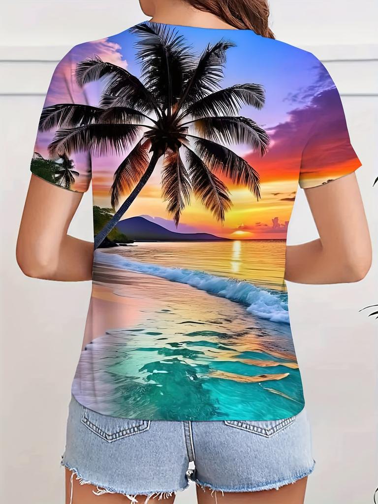 Women's Summer V-Neck Short Sleeve T-Shirt