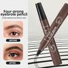 Four-Pronged Waterproof Eyebrow Pencil Long-Lasting Smudge-Proof for Beginners Universal Use 3 Year Shelf Life
