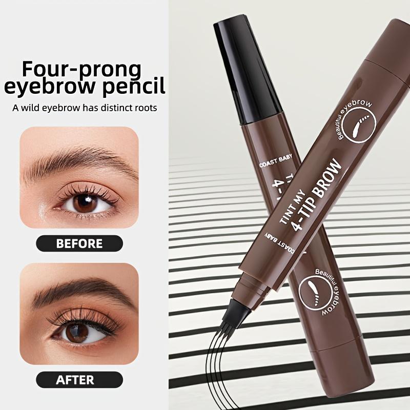 Four-Pronged Waterproof Eyebrow Pencil Long-Lasting Smudge-Proof for Beginners Universal Use 3 Year Shelf Life