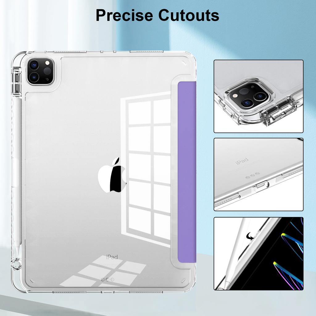 Oem Odm Shockproof High Transparent Crystal Tri-Folding Tabelet Cases for Ipad Pro 11 2018/2020/2021/2022 Tablet Cover