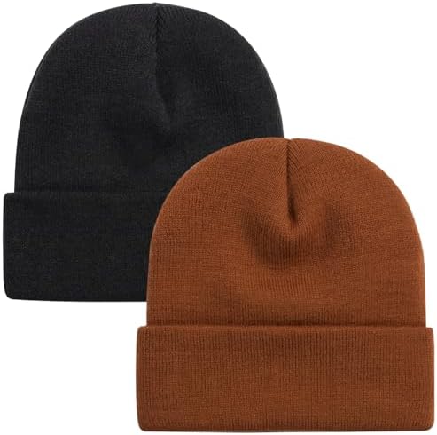 Rosoz Unisex Winter Beanie Cuffed Knit Skull Cap for Men and Women