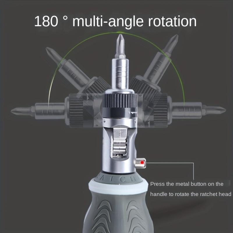Set șurubelniță cu clichet rotativ la 180 de grade cu unghi multiplu, șurubelniță multifuncțională reglabilă, specială pentru uz casnic