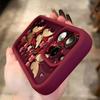 Golden Butterflies and Vintage Red Flowers Phone Case iPhone 15 Pro Max 11 12 13 16 14 Plus Soft Silicone Protective Case