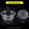 HEIXIE Disposable Round Plastic Bowls with Lids