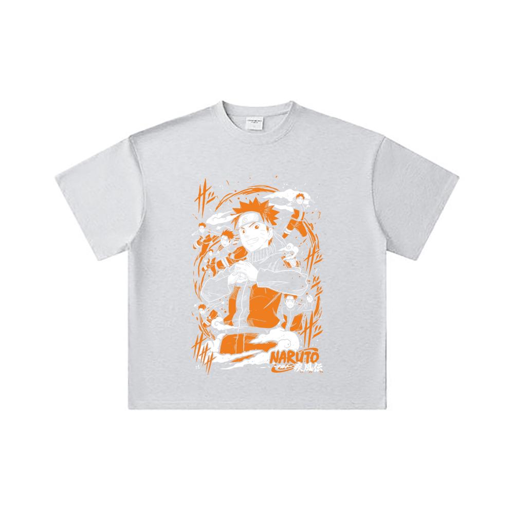 260 GSM Double Yarn 32 Count 100% Cotton Naruto V1 Print Unisex Heavy Cotton T Shirt