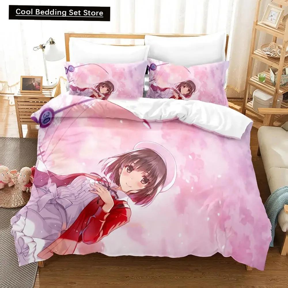 

3D Печать Аниме Saekano Мэгуми Като Постельный Комплект, Пододеяльник Набор для Кровати Покрывало Наволочка, Размер Кинг Квин Твин для Мальчиков Девочек Взрослых US Queen(228x228cm)