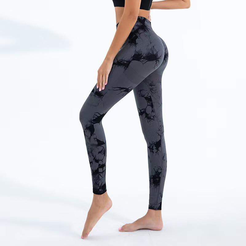 European & American Tie-Dye High-Waisted Yoga Pants - Women's Fitness Hip-Lifting Leggings