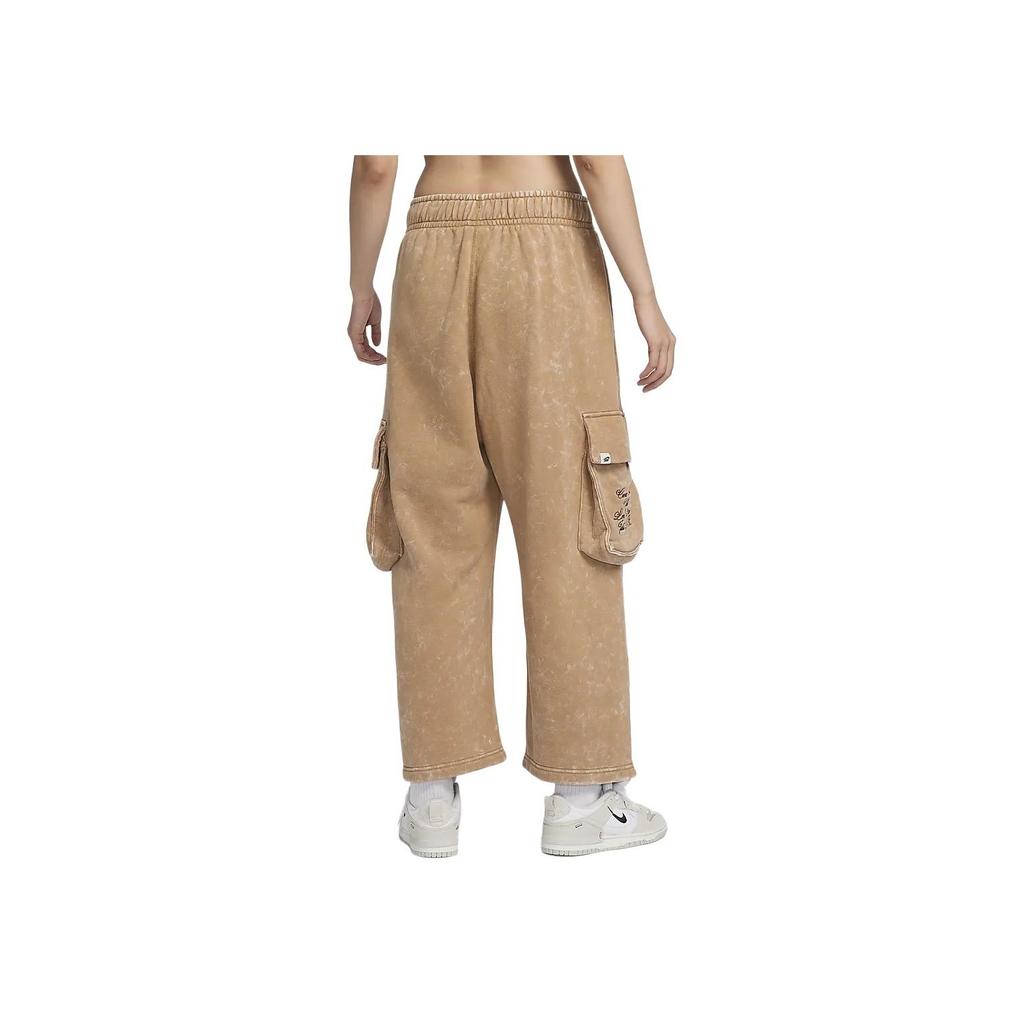 Nike Sportswear Logo Straight Leg Lace-Up Cargo Pants Knitted Sports Pants Women Pants Linen HQ4751-202