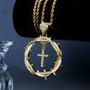 Intertwined Thorns Diamond Cross Pendant Retro Creative Personalized Necklace Jewelry
