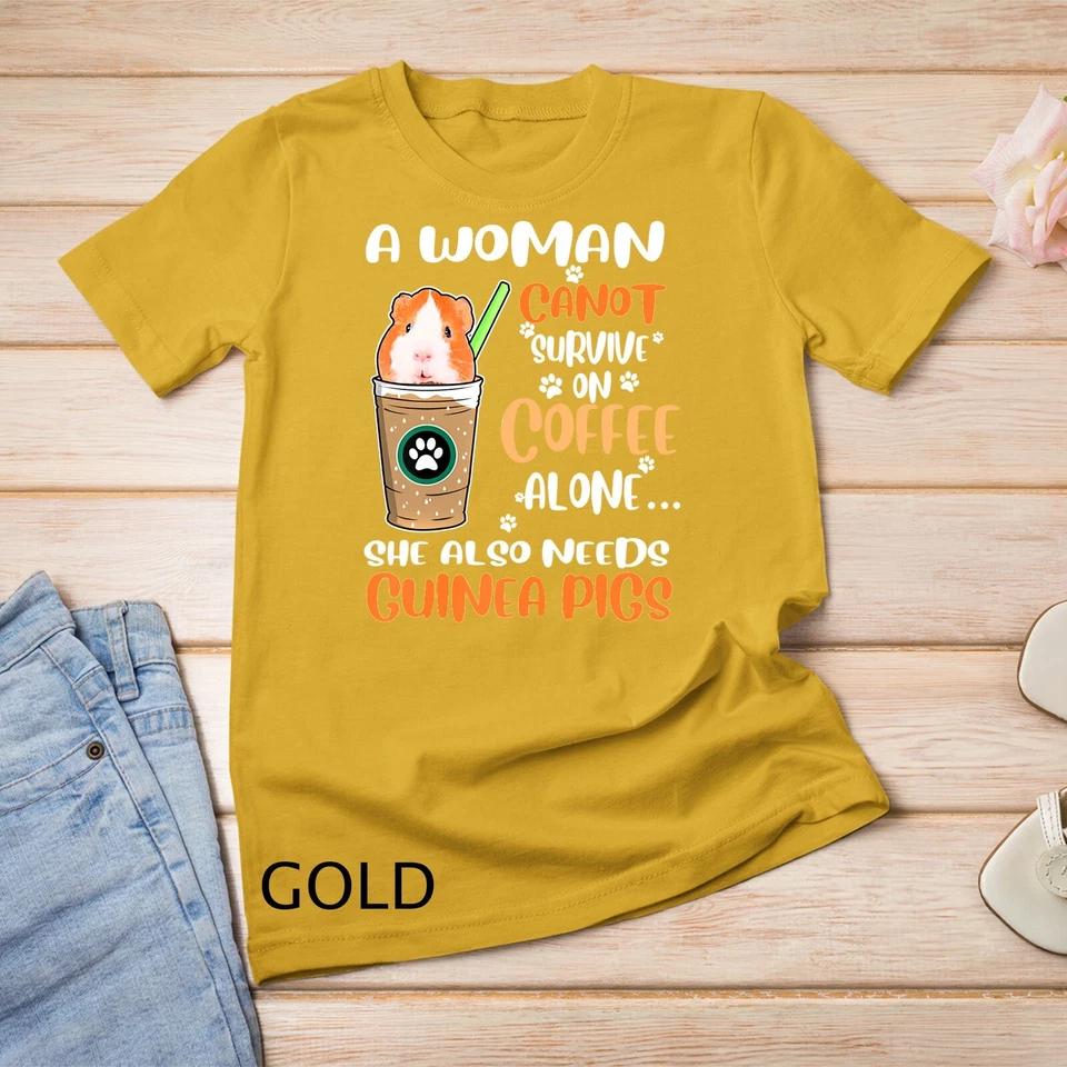 Womens Funny Coffee Guinea Pigs Woman T-shirt Unisex T-shirt 2 L