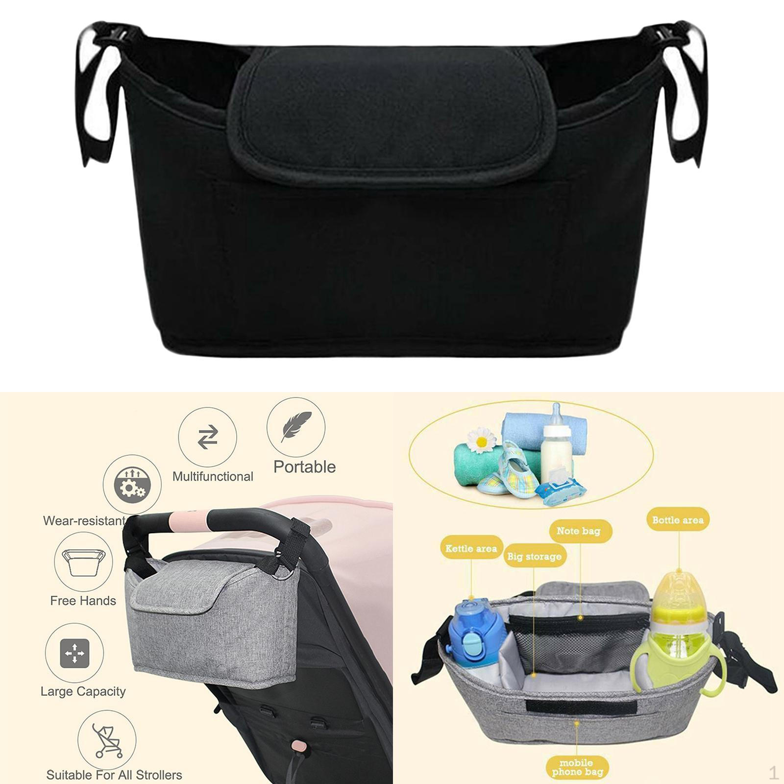 

Подвесная сумка-органайзер для коляски, держатель для бутылок, аксессуары Black