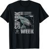 Shark Week Neon Lightning Glitch Great White Eighties Logo T-Shirt