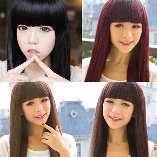 Wig Natural Soft Long Hair Extension Wear Cosplay Wig Various Colors for Daily