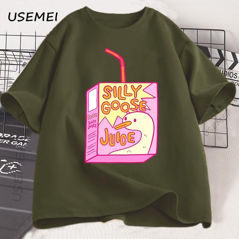 Silly Goose Juice Classic T-Shirt Men Women T Shirts High Quality Cotton Clothes Short Sleeve Crew Neck Tee Shirt Summer Top