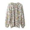 Lockeres, bedrucktes Chiffon-Shirt für Damen, Sommer-Top mit V-Ausschnitt, leicht und bequem