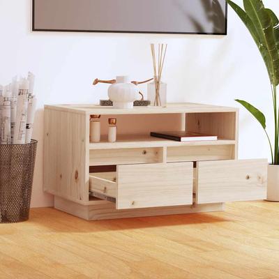 TV Stand 60 X 35 X 37 Cm Solid Pine Wood