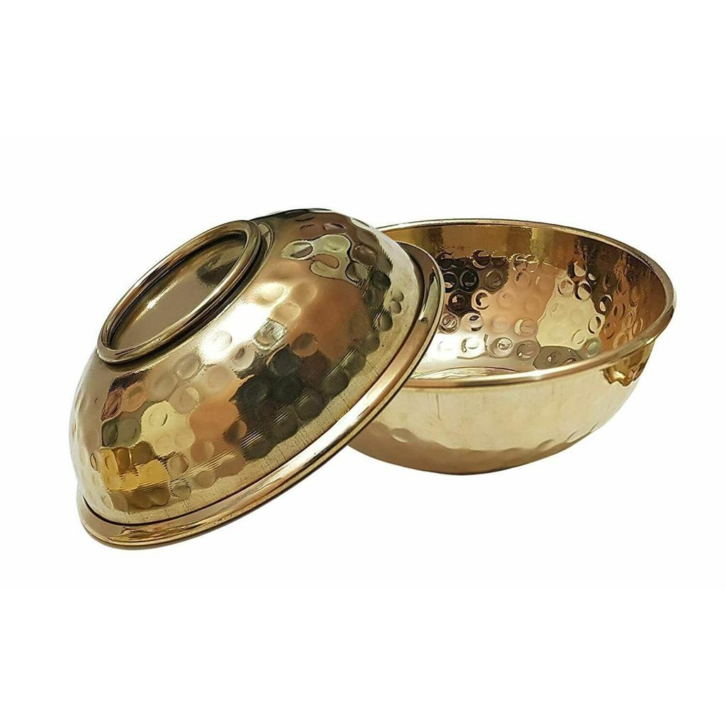Indian Traditional Brass Hand Made Bowl 3.75 Inch Size Set of 2 Pcs LN101