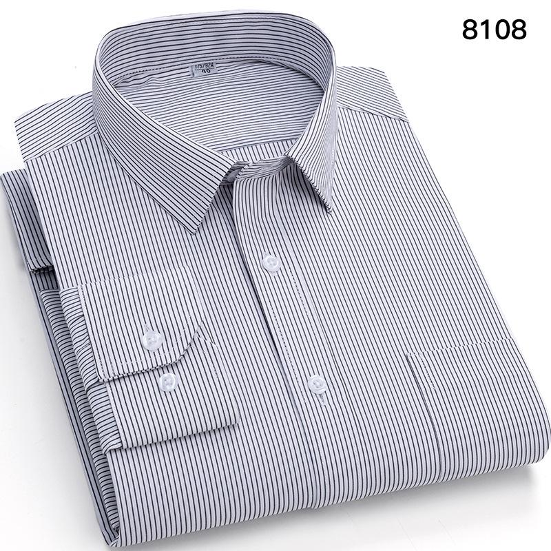 Men's Autumn Striped Business Casual Long-Sleeve Shirt