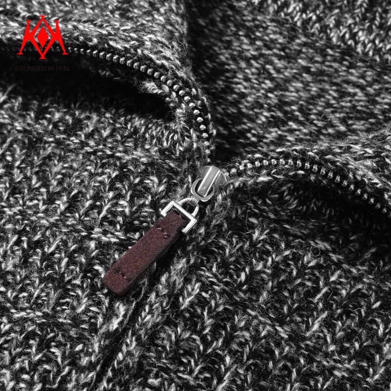 Kai Kai Men's 100% Pure Wool Half-Zip Pullover Sweater