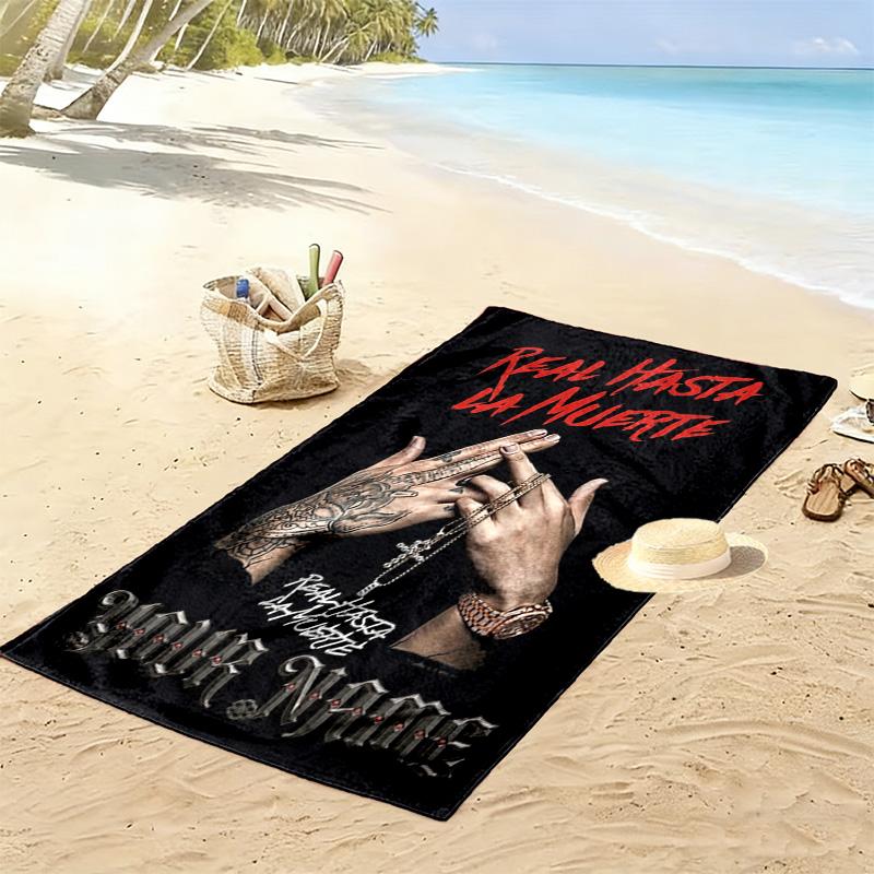 Name Custom Anuel AA Poster Print Beach Towel, Large Soft Quick Dry Towel for Beach Camping Swimming