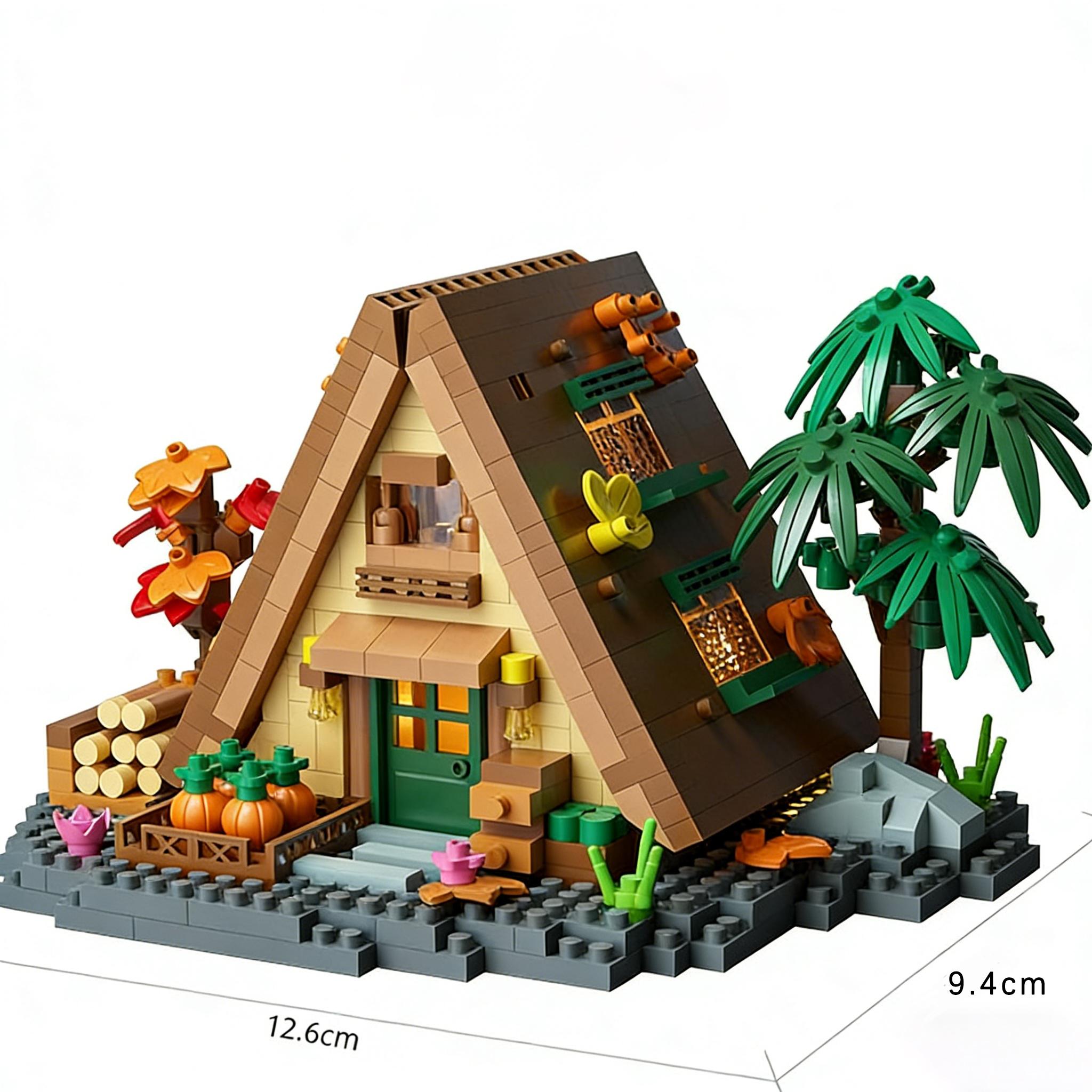 

Wooden House Building Blocks Set - Miniature Forest Cabin Model, 3D Puzzle DIY Toy Unique Home Office DeskDecoration & Gift